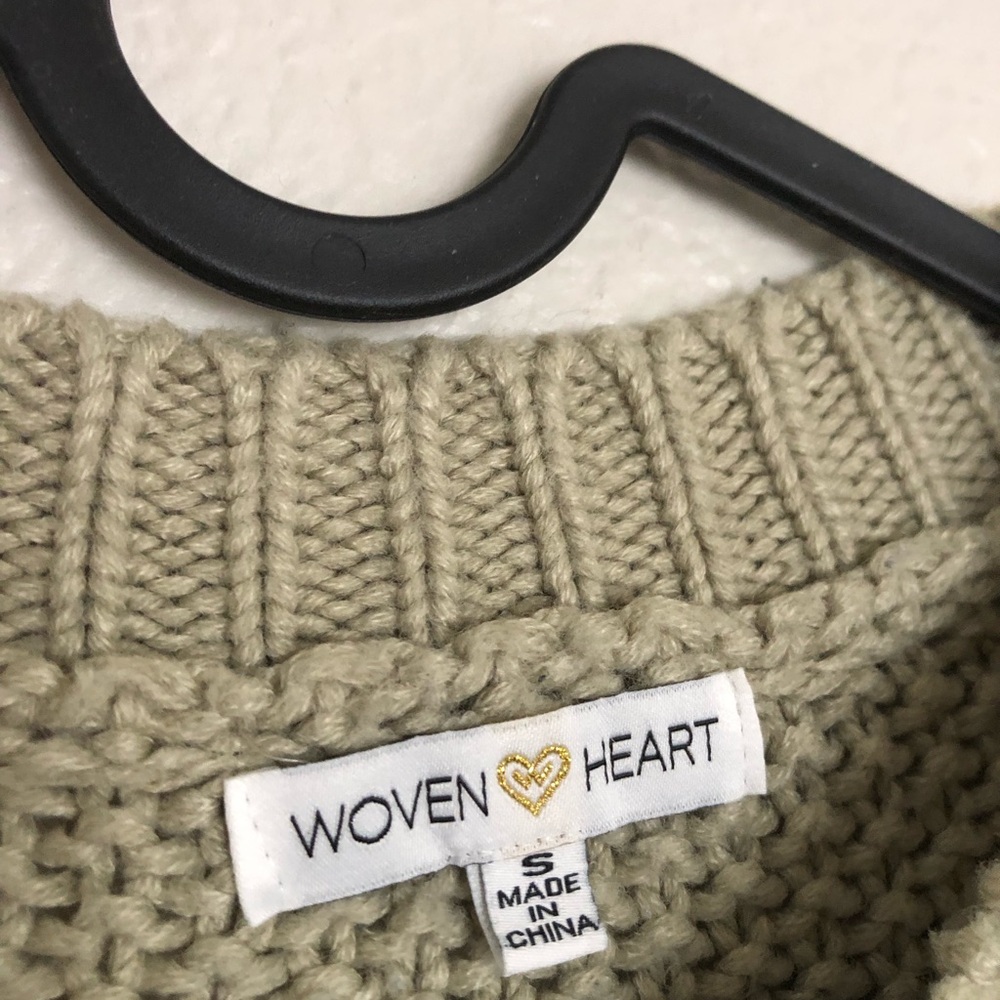 Woven Heart Sage Knit Sweater - Picture 2 of 5